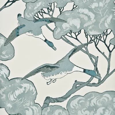 Heirloom Wallpapers 32.83' L x 20.46" W Smooth Wallpaper Roll — Aqua