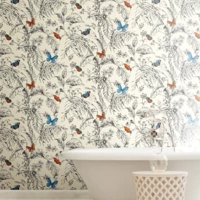 Ashford Toiles 27 L x 27 Butterfly Removable Wallpaper — Gold,Blue,Purple