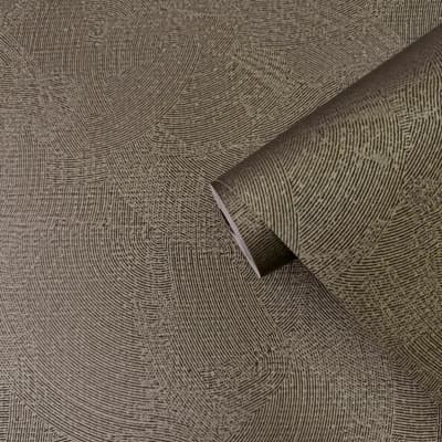 Zen Collection Abtract Non-Woven Metallic Wallpaper Roll — Bronze
