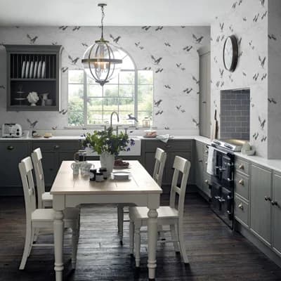 Laura Ashley Animalia Wallpaper Roll — Silver