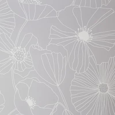 Ginkgo Floral Non-Pasted Matte Wallpaper Double Roll — Grey