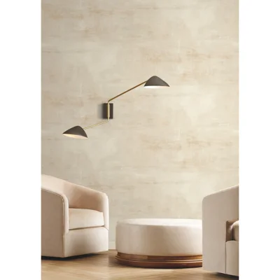Abstract Non-Pasted Matte Wallpaper Double Roll by Carol Benson-Cobb — White,Gray