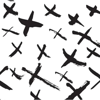 X Marks the Spot Fabric Peel & Stick Matte Wallpaper Roll by Jamie Graney — Black,White