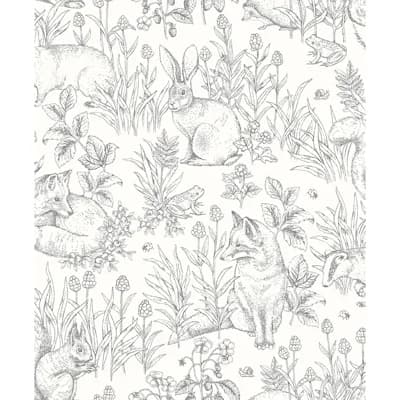 Boråstapeter Forest Friends Wallpaper — Gray