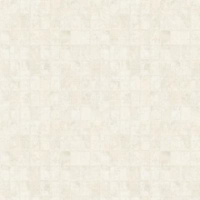 Metallic FX Geometric Tile 33' L x 21" W Wallpaper Roll — Cream
