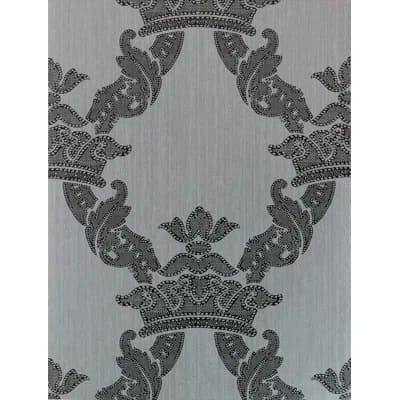 Lorenzo Castillo Hispania Damask Wallpaper Roll — Antracita