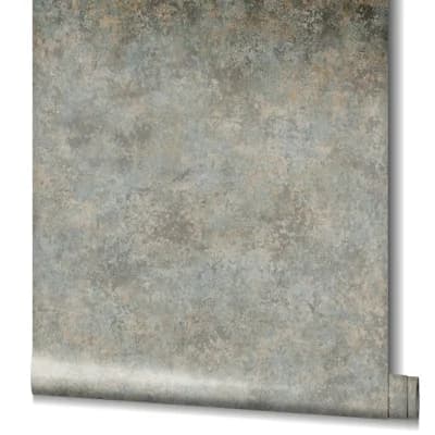 Earth Collection Textured Clay Sheen Wallpaper Roll — Grey