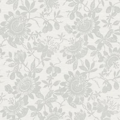 Floral Non-Pasted Metallic Wallpaper Double Roll — Gray