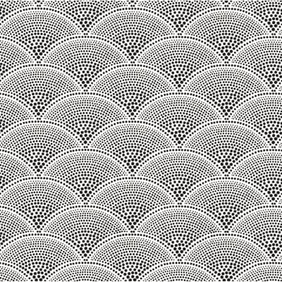 Geometric and Polka Dot Non-Pasted Matte Wallpaper Roll — Gray