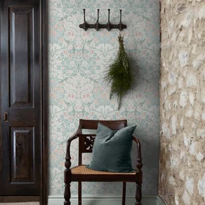 William Morris Blackthorn Meadow Wallpaper — Blue