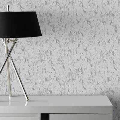 Milan Abstract Vinyl Non-Pasted Metallic Wallpaper Roll — Silver