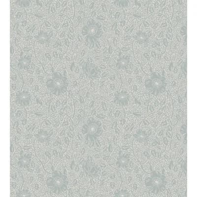 Ett Hem Floral Matte Wallpaper Roll — Misty Blue