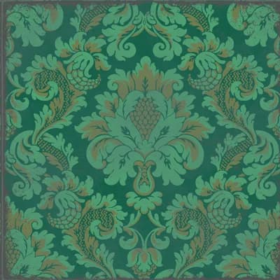 Stravinsky Damask Non-Pasted Wallpaper Roll — Green