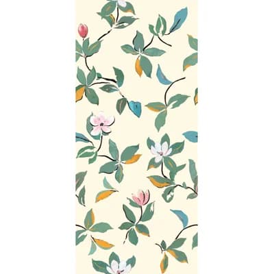 Paule Marrot Floral Non-Pasted Satin Wallpaper Double Roll — Cream