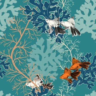 Under the Sea 33' L x 20.5" W Wallpaper Roll — Teal