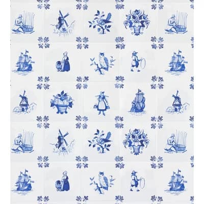 Royal Delft Floral Non-Pasted Matte and Metallic Wallpaper Roll