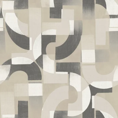Karuna Collection Geometric Swirl Wallpaper Roll — Grey
