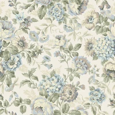Boråstapeter Hortensia Wallpaper — Blue