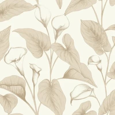Inia Collection Calla Lily Wallpaper Roll — Beige