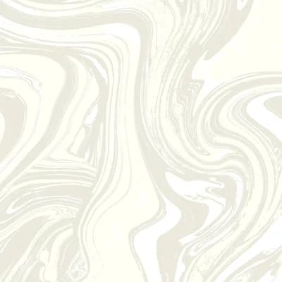 216' x 20.5" Smooth  Peel And Stick Wallpaper Roll — Light Gray,White