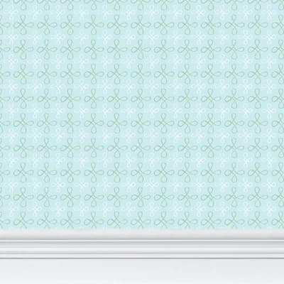Palace Floor Small Repeat Luxury Wallpaper — Blue,Sage Green