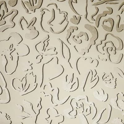 Salt Metallic Fiore Flower Design Wallpaper Roll — Beige