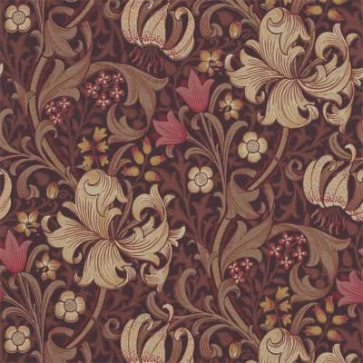 Golden Lily Wallpaper — Fig,Burnt Orange