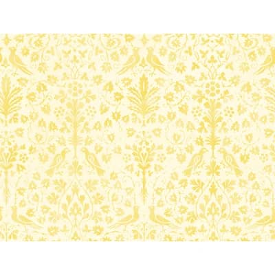Yuki Osada Damask Non-Pasted Satin Wallpaper Double Roll — Yellow