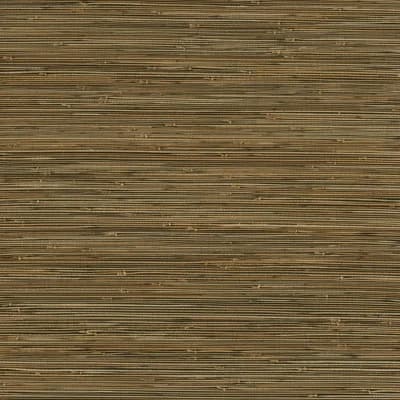Twine Striped Grass Cloth Non-Pasted Wallpaper Roll — Black