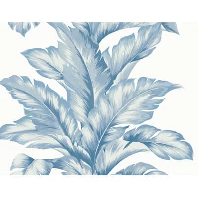 Floral Vinyl Non-Pasted Matte Wallpaper Roll — Steel Blue