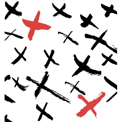 X Marks the Spot Fabric Peel & Stick Matte Wallpaper Roll by Jamie Graney — Red