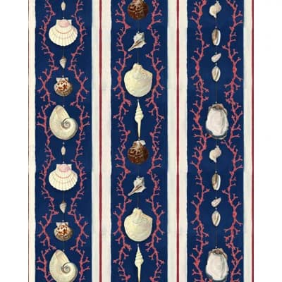 Sundance Villa Non-Pasted Matte Wallpaper Roll — Indigo,Red,White