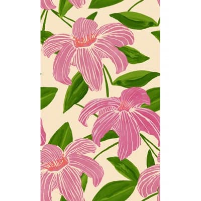 Susan Hable Floral Non-Pasted Satin Wallpaper Double Roll by Susan Hable — Tan