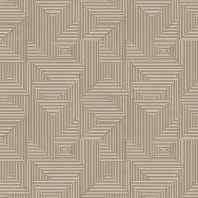 Zen Collection Cleopatra Geometric Textured Wallpaper Roll — Brown