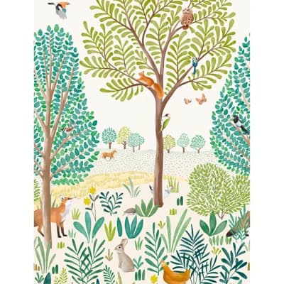 Little Dreamers Collection Vibrant Landscape 62.5-inches wide x 9.18-feet high 3-Panel Wall Mural — Multi-Colored