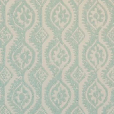 Small Damask 33' L x 20.5" W Wallpaper Roll — Aqua