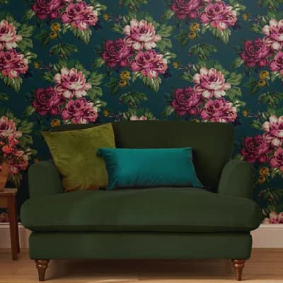 Floral Non-Pasted Matte Wallpaper Double Roll — Blue,Pink,Green