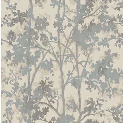 Antonina Vella Modern Metals Second Edition Floral Non-Pasted Metallic Wallpaper Roll — Cream,Silver
