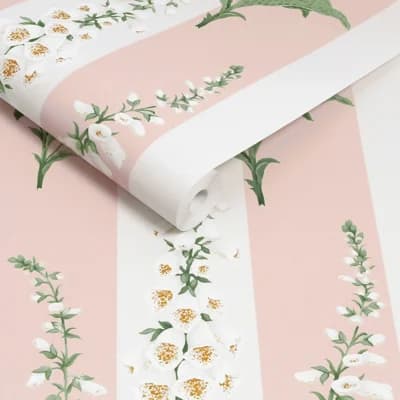 Graham & Brown Foxglove Stripe Powder Wallpaper — Pink
