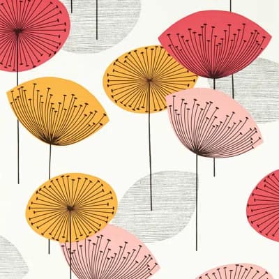Dandelion Clocks Wallpaper — Coral