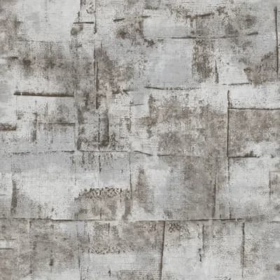 Italian Block Design 33' L x 21" W Textured Wallpaper Roll — Gray