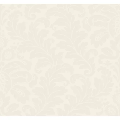 Damask and Floral Non-Pasted Wallpaper Roll by Candice Olson — White