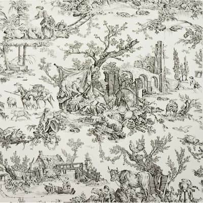 Le Hameau 24' L x 34.5" W Wallpaper Roll — Charcoal