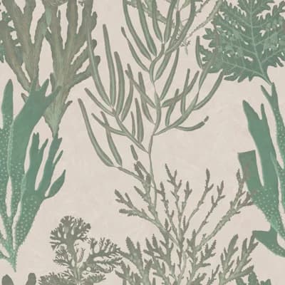 Atoll Abstract Non-Pasted Matte Wallpaper Roll — Green,Taupe