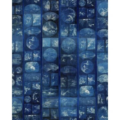 Indigo Addiction Toile Non-Pasted Matte Wallpaper Roll — Indigo