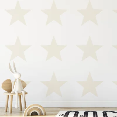 Style Sisters Classic Single Star Design Wallpaper Roll — Cream