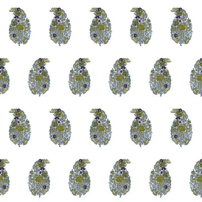 Lorenzo Castillo Volume V Paisley Wallpaper Roll — Ocre,Lavanda