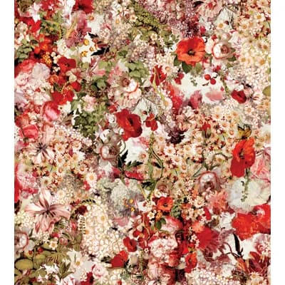 Un Monde Parfait Floral Non-Pasted Matte Wallpaper Double Roll — Brown;Green;Red;Ivory