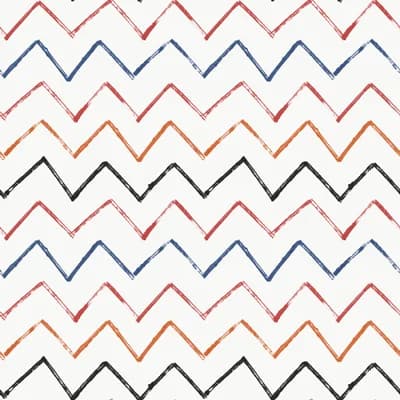 Kids and Teens Collection Zig Zag Wallpaper Roll — Red