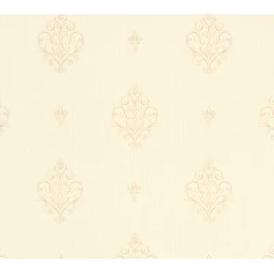 Neapolis 3 Fleur-De-Lis Medallion Design 33' L x 21" W Wallpaper Roll — Cream,Taupe
